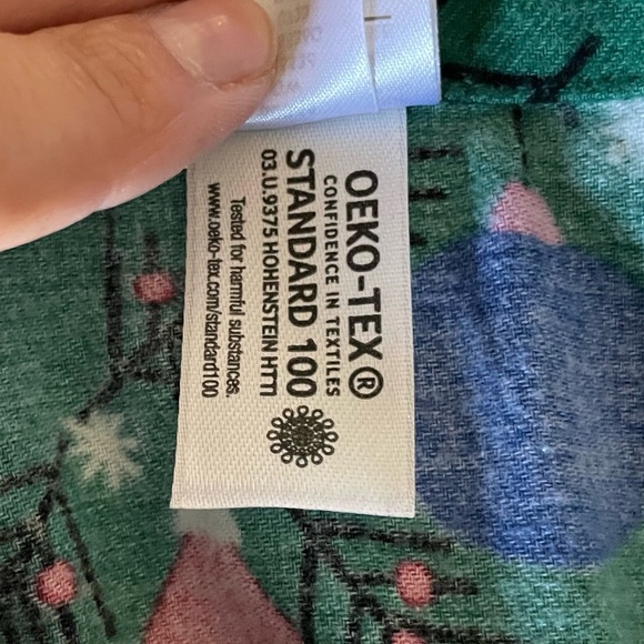 Hanna Anderson Christmas Flannel Pajama set unisex Top Large Bottom Medium - Picture 5 of 7